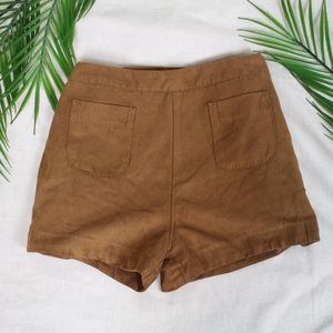 Hollister Brown Suede High-rise Shorts